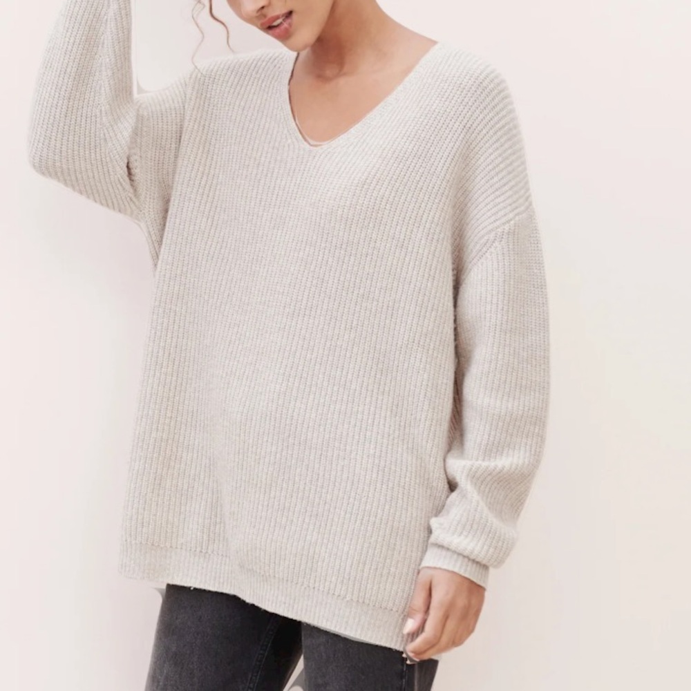 NWT Jenni Kayne Wool Cashmere Blend Cabin Sweater in Charcoal XXS